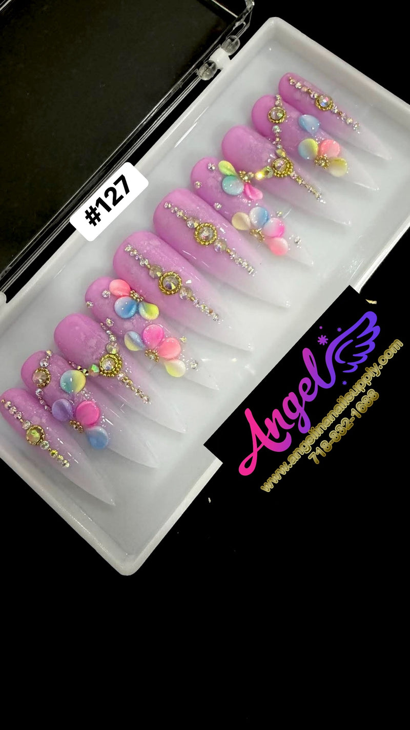 Angelina Handmade Custom Press-On Long Nail Design #127 - Y2K Dream