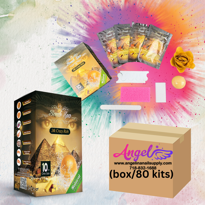 2E Organic Bomb Spa 10 in 1 - 24k Crazy Rich (box/80 kits) - Angelina Nail Supply NYC