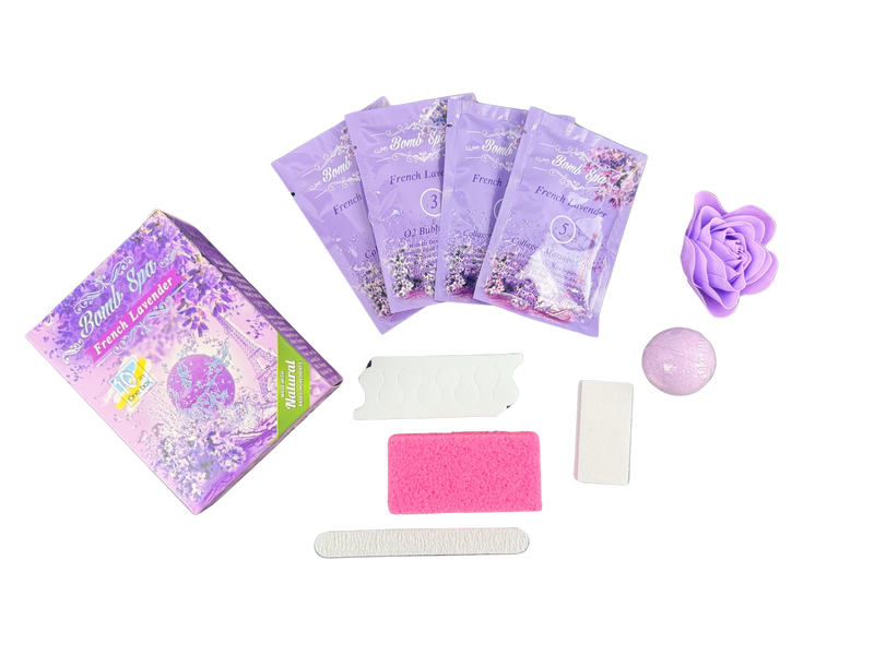2E Organic Bomb Spa 10 in 1 - French Lavender (box/80 kits) - Angelina Nail Supply NYC
