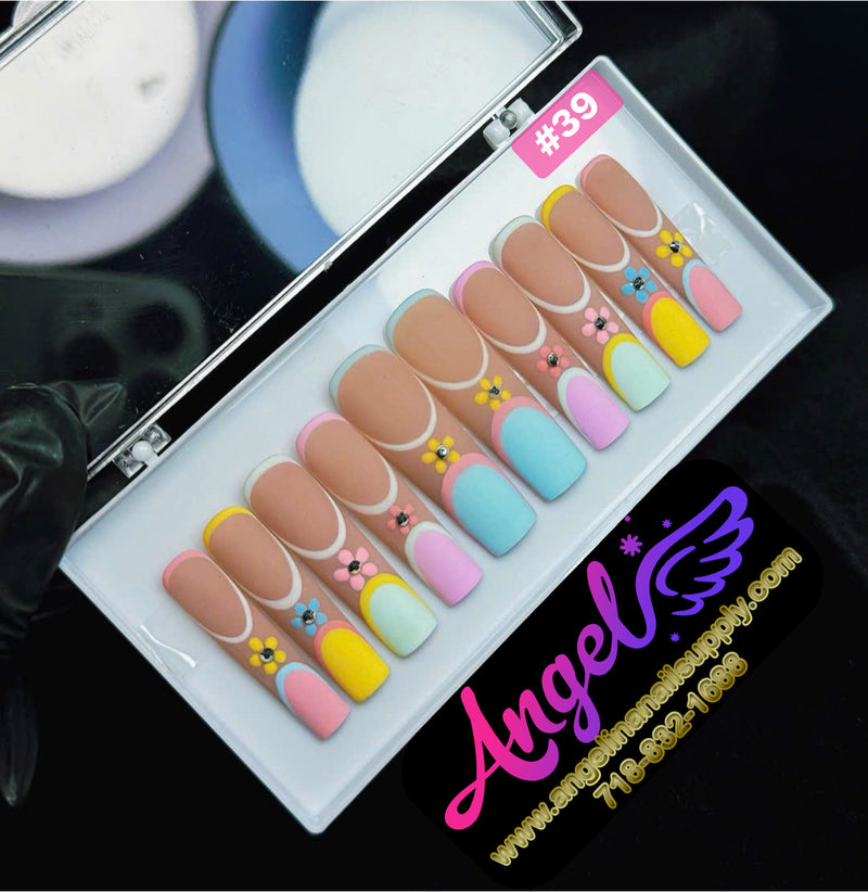 Angelina Handmade Custom Press-On | Long Nail Design #030-#059