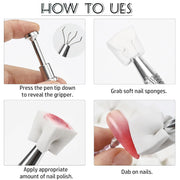 4-Claw Metal Grabber Pickup Tool with With 100pcs Soft Sponge - Angelina Nail Supply NYC