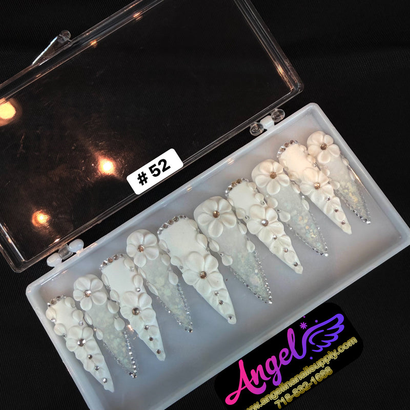Angelina Handmade Custom Press-On | Long Nail Design #030-#059