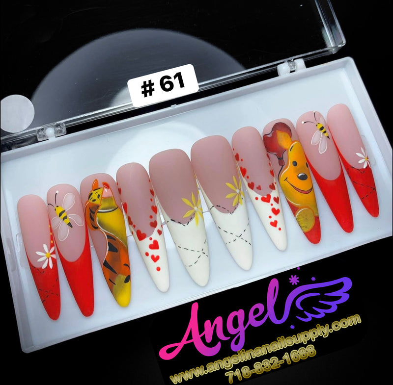 Angelina Handmade Custom Press-On | Long Nail Design #060-#089