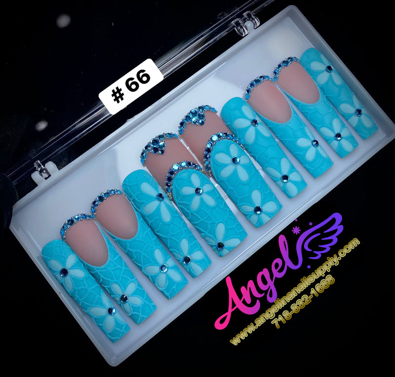 Angelina Handmade Custom Press-On | Long Nail Design #060-#089