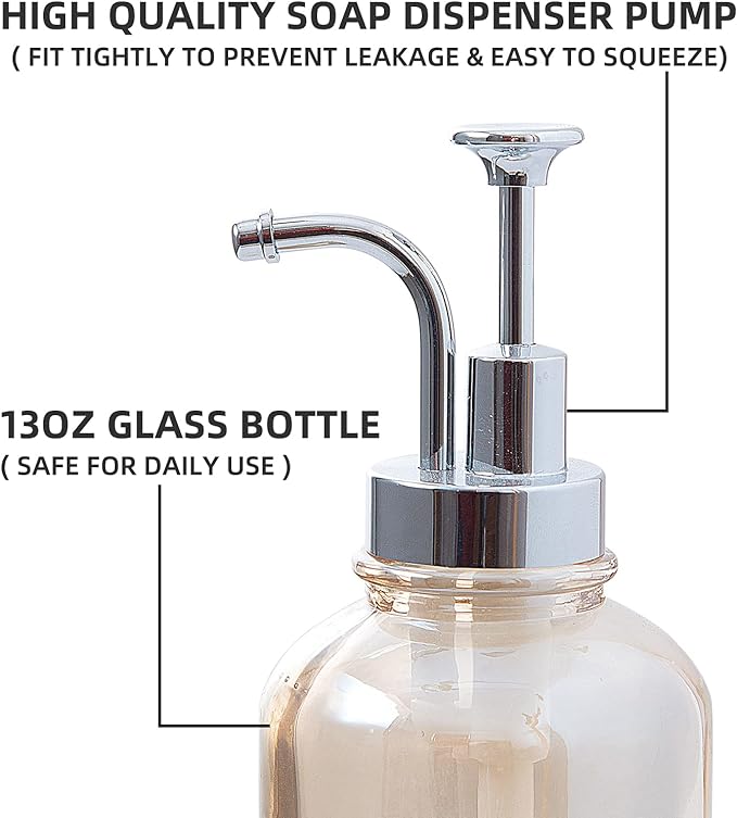 Glass Soap Dispenser Pump 13.5 Oz