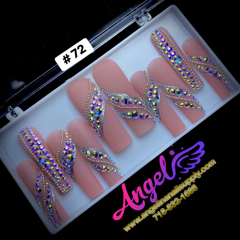 Angelina Handmade Custom Press-On | Long Nail Design #060-#089