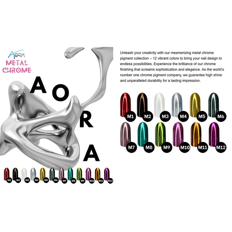 Aora Chrome Powder M12 Fushia Chrome