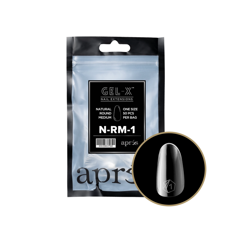 Aprés Gel-X® Natural Round Medium Refill Bag (50pcs/pack)