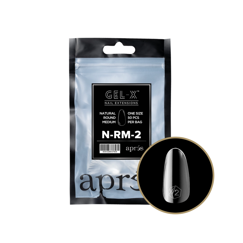 Aprés Gel-X® Natural Round Medium Refill Bag (50pcs/pack)