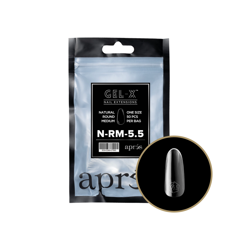 Aprés Gel-X® Natural Round Medium Refill Bag (50pcs/pack)