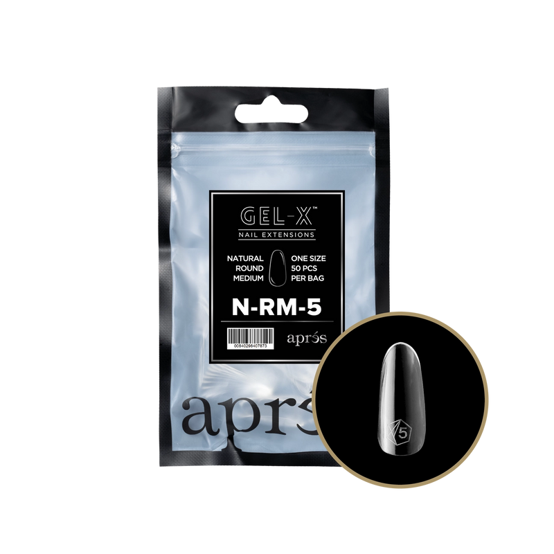 Aprés Gel-X® Natural Round Medium Refill Bag (50pcs/pack)