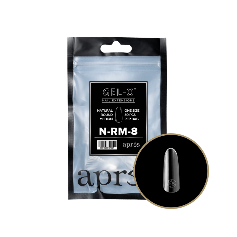 Aprés Gel-X® Natural Round Medium Refill Bag (50pcs/pack)