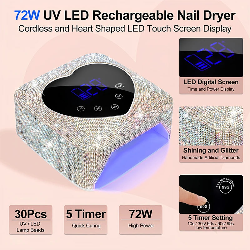 Đèn LED UV gắn đá trang trí móng tay