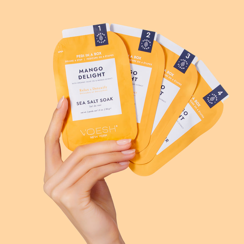 Voesh - Pedi in a Box 4 Steps Mango Delight (box/50pcs)