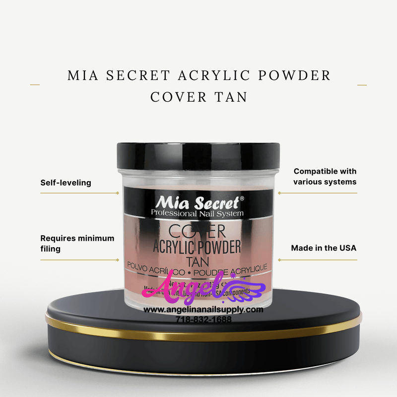 Mia Secret Acrylic Powder Cover Tan 4oz - Angelina Nail Supply NYC