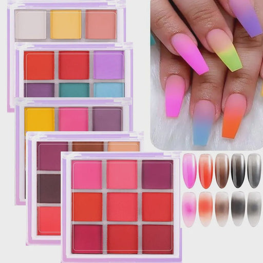 Nail Pigment Palette 9 Colors - Angelina Nail Supply NYC