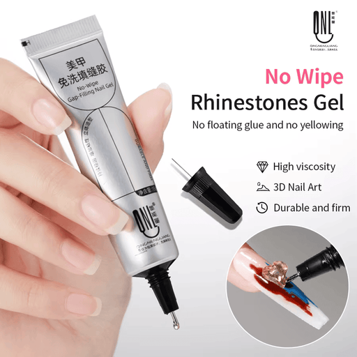 No Wipe Rhinestone Gel, 3D Builder & Chrome (UV/LED) 15g - Angelina Nail Supply NYC