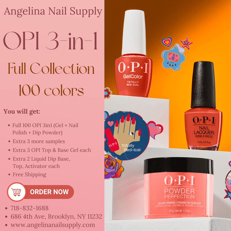 OPI 3in1 Full Collection (100 colors) - Angelina Nail Supply NYC