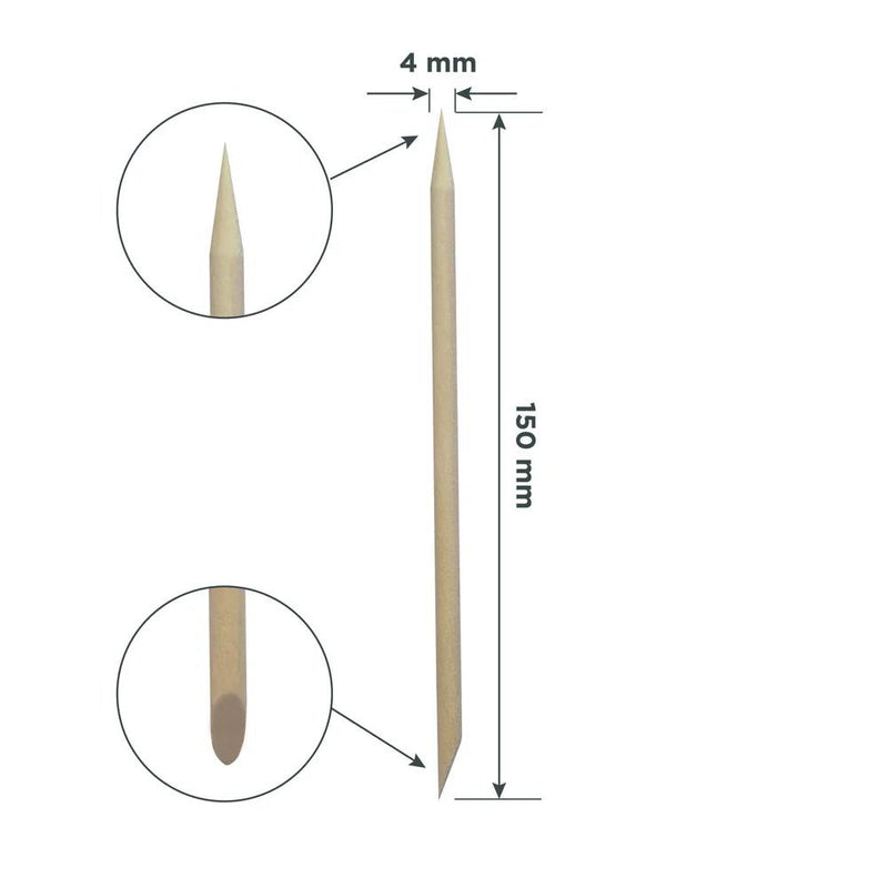 Staleks Wooden Orange Stick Long/150 mm (100 pcs) - Angelina Nail Supply NYC