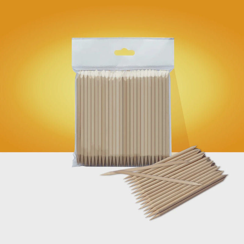 Staleks Wooden Orange Stick Short/110 mm (100 pcs) - Angelina Nail Supply NYC