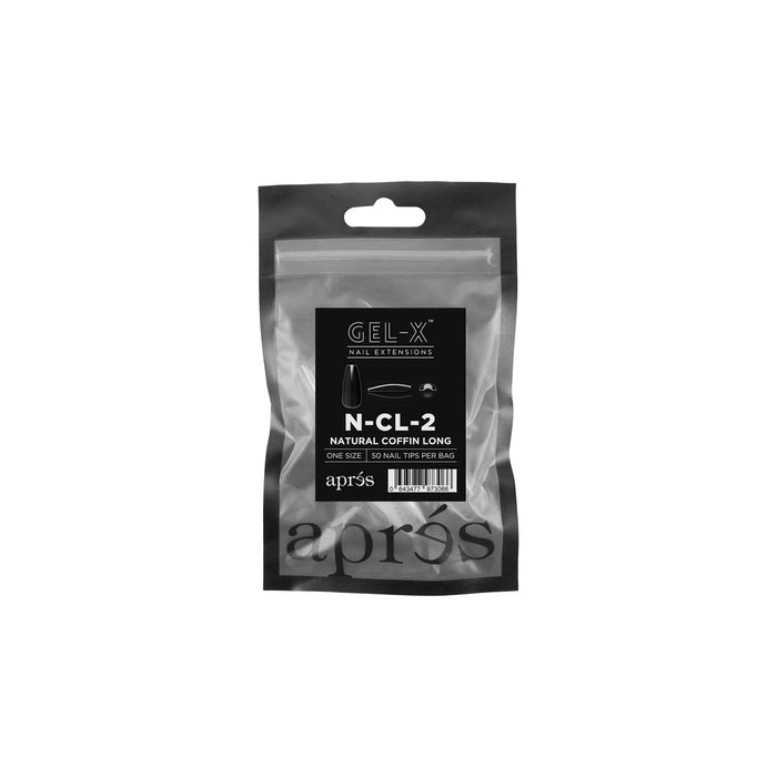 Aprés Refill Bags Natural Coffin Long (50pcs/pack) - Angelina Nail Supply NYC