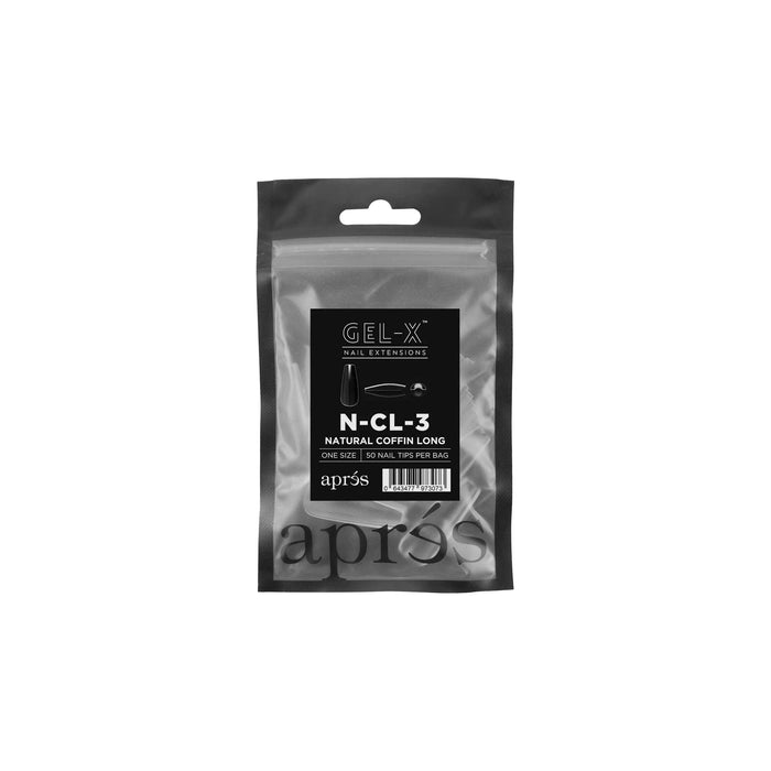 Aprés Refill Bags Natural Coffin Long (50pcs/pack) - Angelina Nail Supply NYC
