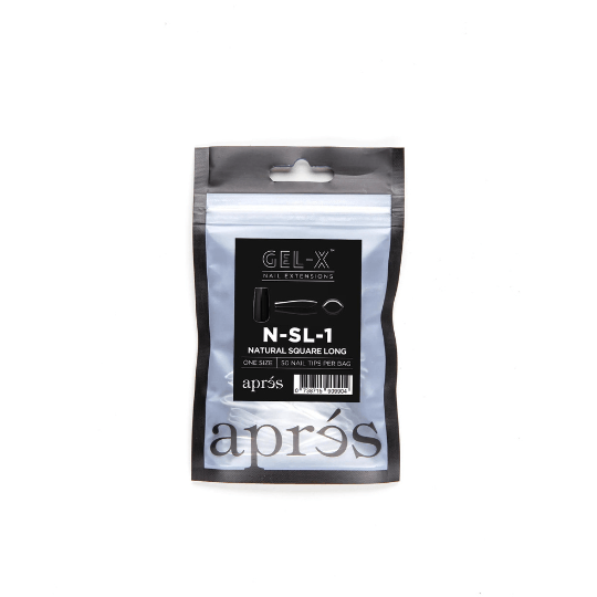 Aprés Refill Bags Natural Square Long (50pcs/pack) - Angelina Nail Supply NYC