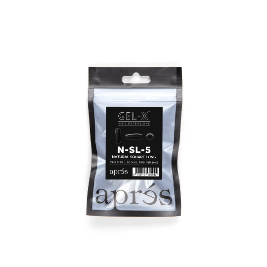 Aprés Refill Bags Natural Square Long (50pcs/pack) - Angelina Nail Supply NYC