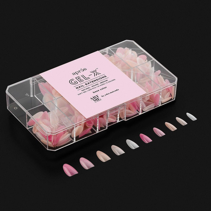 Aprés Tips Natural - Round - Medium - Base Color - Angelina Nail Supply NYC