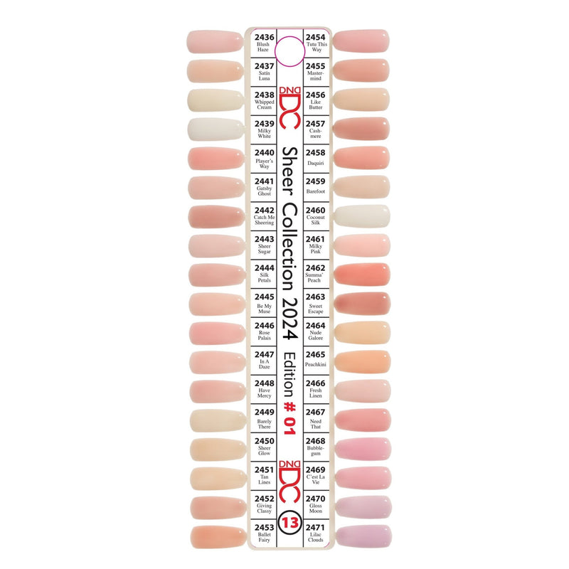 DC13 Sheer Collection 13 (Full Set 36 Colors 2436 - 2471) - Angelina Nail Supply NYC