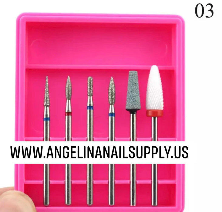 Diamond Nail Drill Bit Set (box) - Angelina Nail Supply NYC
