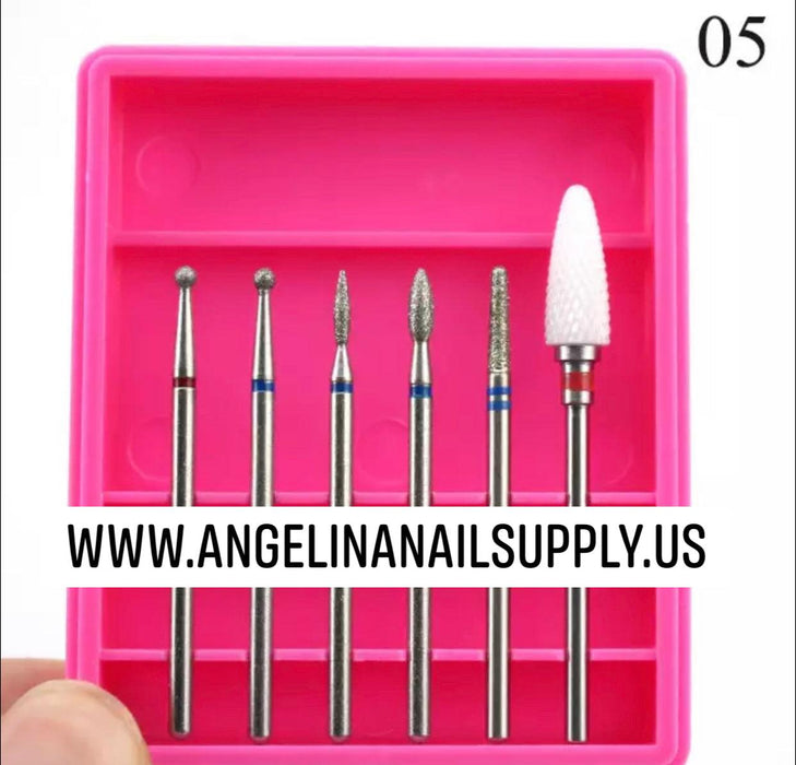 Diamond Nail Drill Bit Set (box) - Angelina Nail Supply NYC