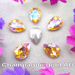 Diamond - Rhinestone | Single - Tear Drop | 6mm x 8mm - Angelina Nail Supply NYC