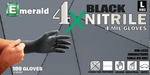 Emerald Glove 4x Black Nitrile Exam - Angelina Nail Supply NYC