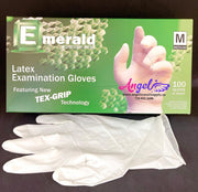 Emerald Latex Glove - Powder Free(Medium - Case/10 boxes) - Angelina Nail Supply NYC